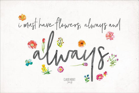 Always Have Flowers White Modern Wood Framed Art Print with Double Matting by Rae, Marla