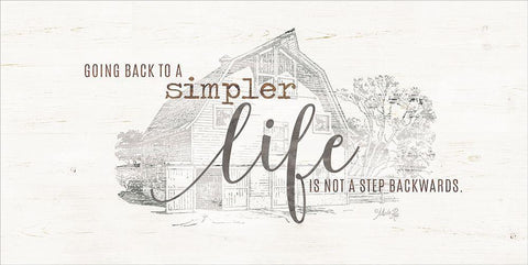 A Simpler Life Black Ornate Wood Framed Art Print with Double Matting by Rae, Marla