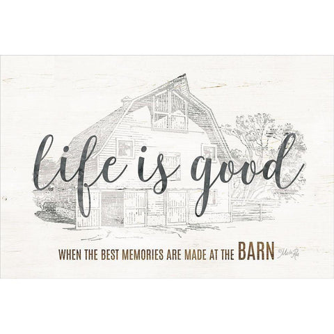 Life is Good at the Barn Black Modern Wood Framed Art Print with Double Matting by Rae, Marla