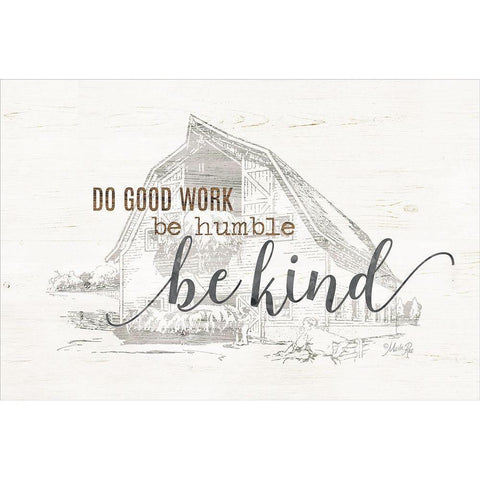 Do Good Work Barn Gold Ornate Wood Framed Art Print with Double Matting by Rae, Marla