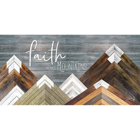 Faith Moves Mountains White Modern Wood Framed Art Print by Rae, Marla