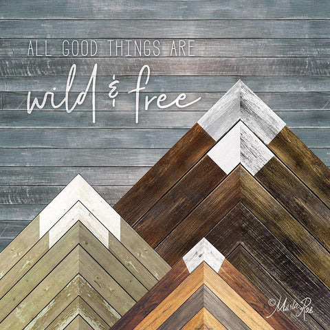 Wild and Free White Modern Wood Framed Art Print with Double Matting by Rae, Marla