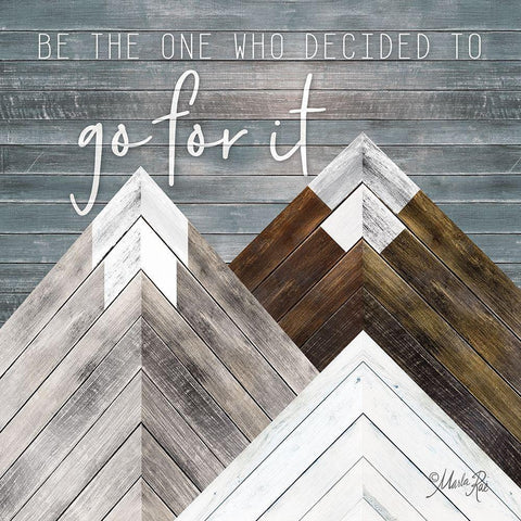 Go For It Black Modern Wood Framed Art Print with Double Matting by Rae, Marla