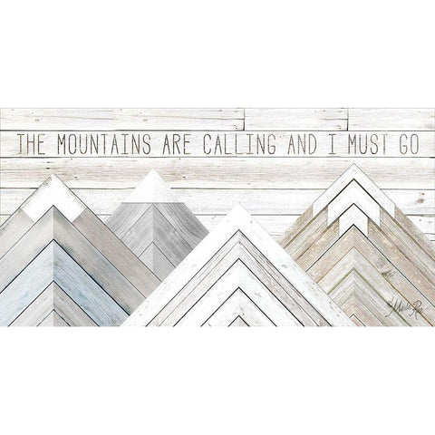 The Mountains are Calling and I Must Go Gold Ornate Wood Framed Art Print with Double Matting by Rae, Marla