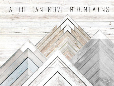 Faith Can Move Mountains White Modern Wood Framed Art Print with Double Matting by Rae, Marla