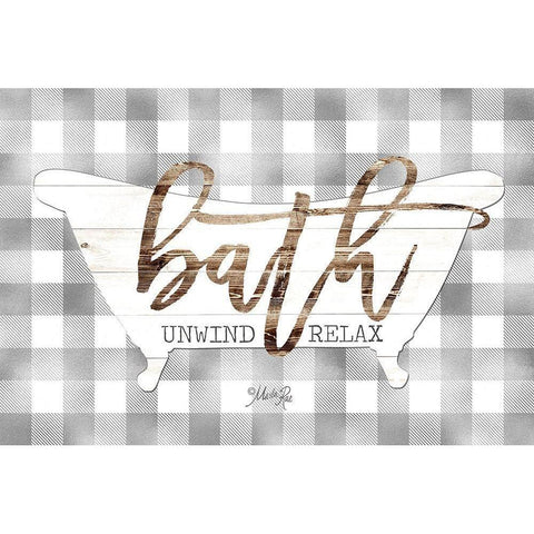 Bath - Unwind and Relax Gold Ornate Wood Framed Art Print with Double Matting by Rae, Marla