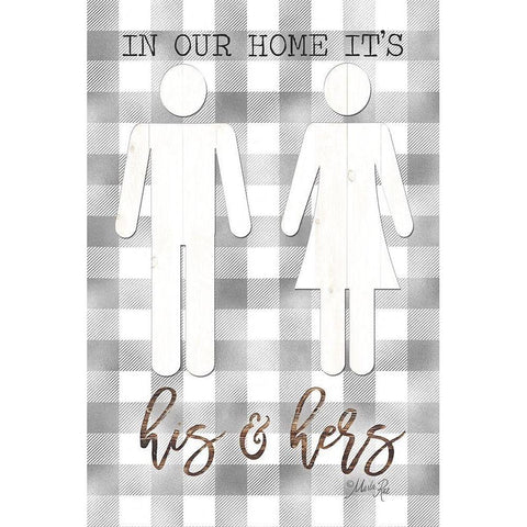 In Our Home Its His and Hers White Modern Wood Framed Art Print by Rae, Marla