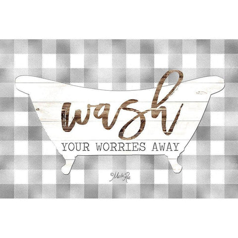 Wash Your Worries Away Black Modern Wood Framed Art Print with Double Matting by Rae, Marla