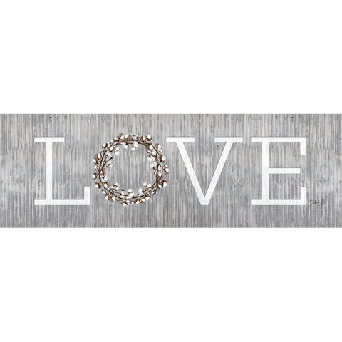 Love White Modern Wood Framed Art Print by Rae, Marla