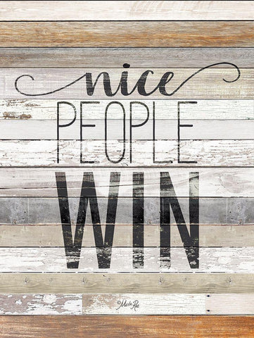 Nice People Win Black Ornate Wood Framed Art Print with Double Matting by Rae, Marla