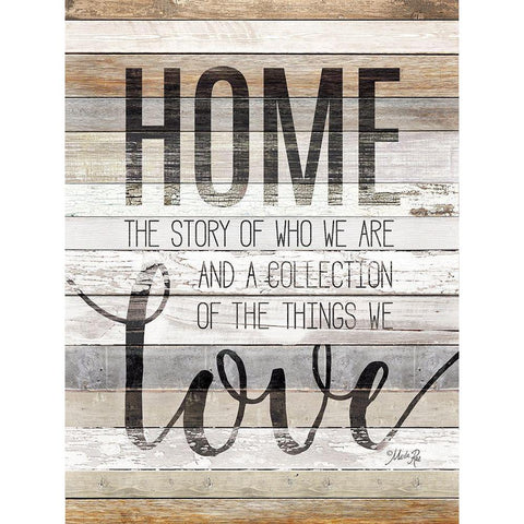 Home Story Black Modern Wood Framed Art Print with Double Matting by Rae, Marla