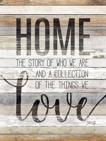 Home Story White Modern Wood Framed Art Print with Double Matting by Rae, Marla