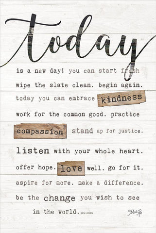 Today Is Black Ornate Wood Framed Art Print with Double Matting by Rae, Marla