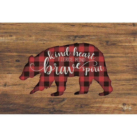 Brave Spirit Bear Gold Ornate Wood Framed Art Print with Double Matting by Rae, Marla