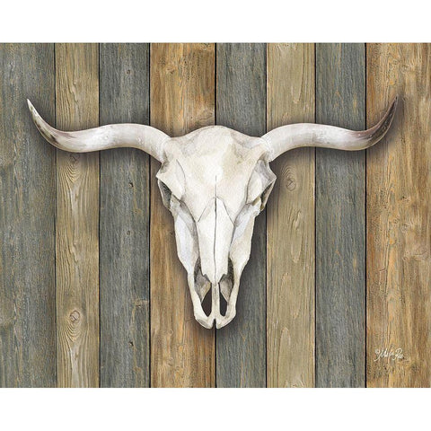 Cow Skull II White Modern Wood Framed Art Print by Rae, Marla