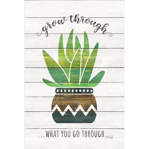 Grow Through What You Go Through Gold Ornate Wood Framed Art Print with Double Matting by Rae, Marla