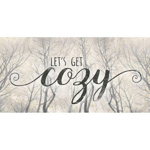 Lets Get Cozy Black Modern Wood Framed Art Print with Double Matting by Rae, Marla