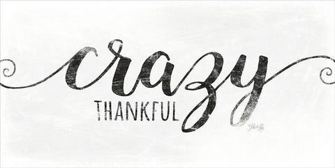 Crazy Thankful Black Ornate Wood Framed Art Print with Double Matting by Rae, Marla