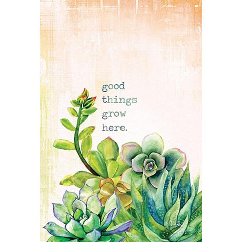 Good Things Grow Here Black Modern Wood Framed Art Print with Double Matting by Rae, Marla