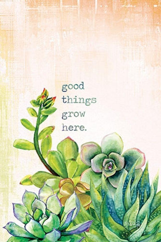 Good Things Grow Here White Modern Wood Framed Art Print with Double Matting by Rae, Marla