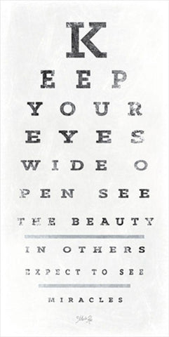 Eye Chart II White Modern Wood Framed Art Print with Double Matting by Rae, Marla