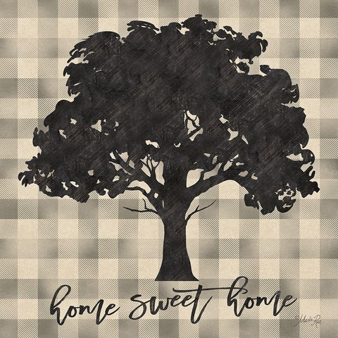 Home Sweet Home Black Modern Wood Framed Art Print with Double Matting by Rae, Marla