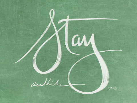 Stay Awhile  Black Ornate Wood Framed Art Print with Double Matting by Rae, Marla