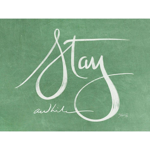 Stay Awhile  Black Modern Wood Framed Art Print with Double Matting by Rae, Marla