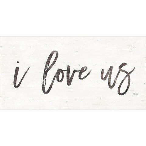 I Love Us White Modern Wood Framed Art Print by Rae, Marla