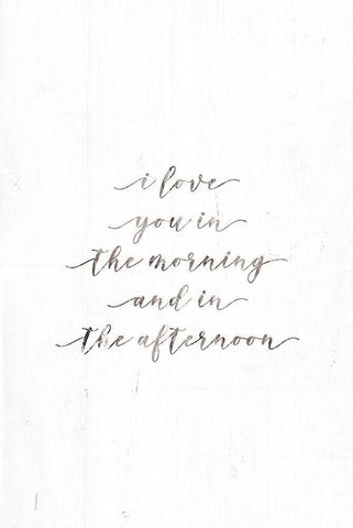I Love You in the Morning White Modern Wood Framed Art Print with Double Matting by Rae, Marla