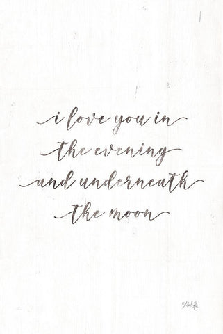 I Love You in the Evening White Modern Wood Framed Art Print with Double Matting by Rae, Marla