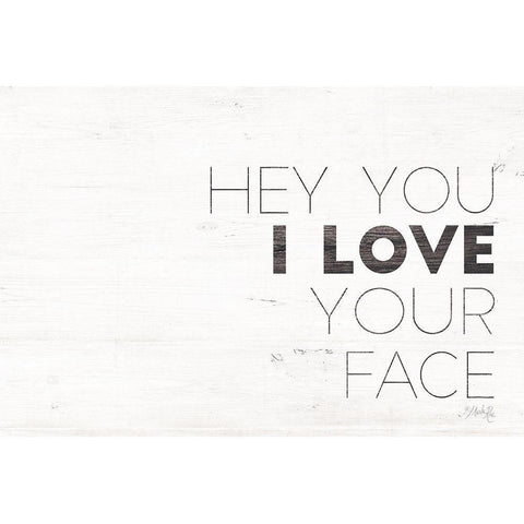 Hey You Black Modern Wood Framed Art Print by Rae, Marla