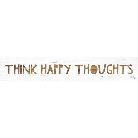 Think Happy Thoughts Black Modern Wood Framed Art Print with Double Matting by Rae, Marla