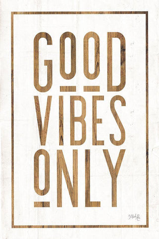 Good Vibes Only Black Ornate Wood Framed Art Print with Double Matting by Rae, Marla