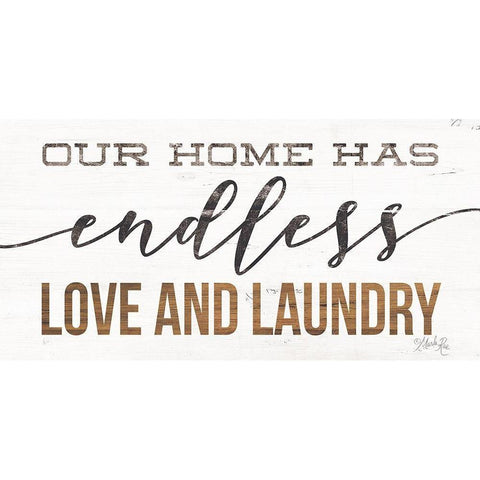 Endless Love and Laundry Black Modern Wood Framed Art Print with Double Matting by Rae, Marla