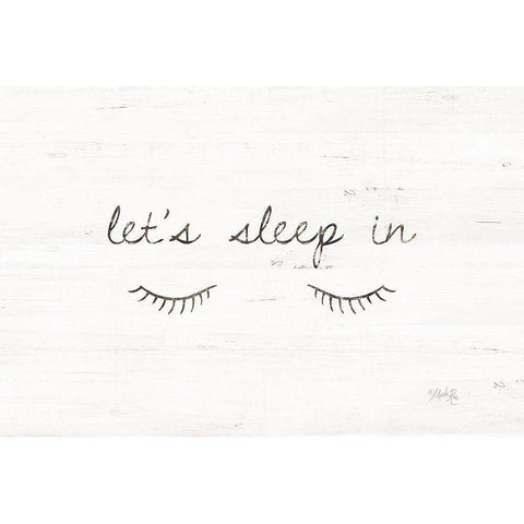 Lets Sleep In Black Modern Wood Framed Art Print by Rae, Marla