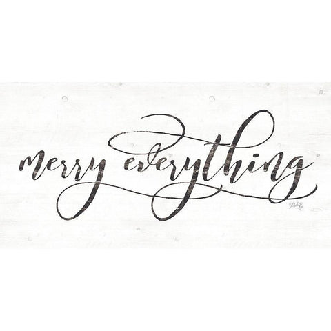 Merry Everything White Modern Wood Framed Art Print by Rae, Marla