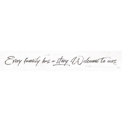 Every Family Has a Story Black Modern Wood Framed Art Print with Double Matting by Rae, Marla