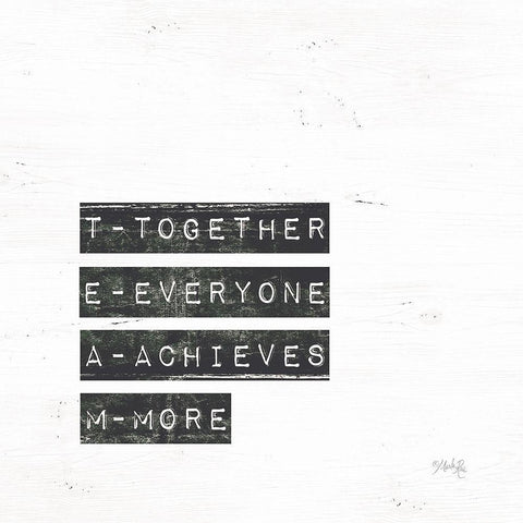 TEAM White Modern Wood Framed Art Print by Rae, Marla