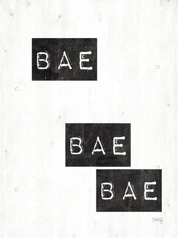 Bae Bae Bae Black Ornate Wood Framed Art Print with Double Matting by Rae, Marla