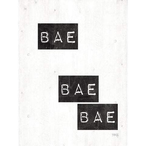 Bae Bae Bae Black Modern Wood Framed Art Print with Double Matting by Rae, Marla