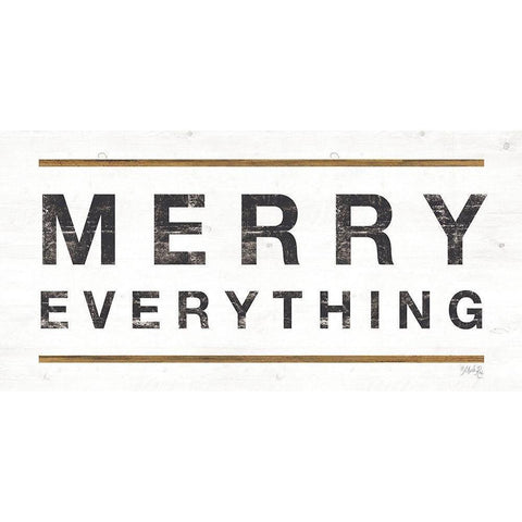 Merry Everything Gold Ornate Wood Framed Art Print with Double Matting by Rae, Marla