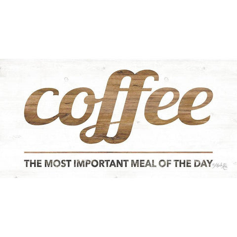 Coffee White Modern Wood Framed Art Print by Rae, Maria