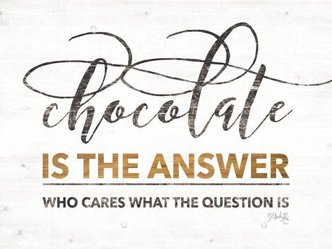 Chocolate is the Answer Black Ornate Wood Framed Art Print with Double Matting by Rae, Marla