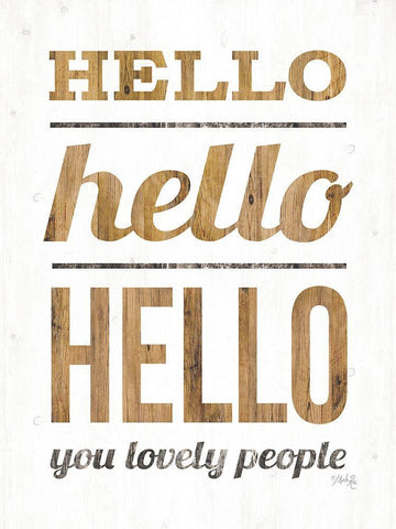 Hello Hello Hello Black Ornate Wood Framed Art Print with Double Matting by Rae, Marla