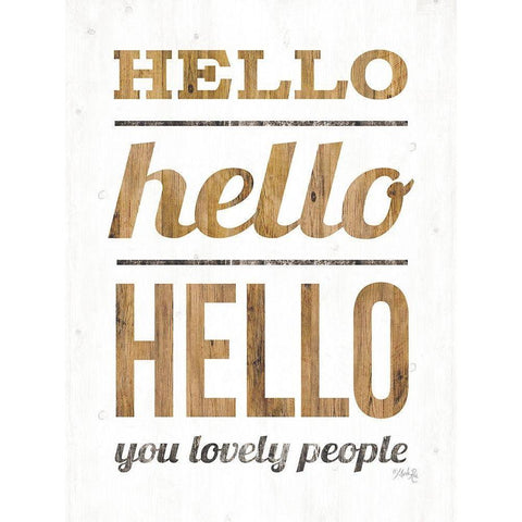 Hello Hello Hello White Modern Wood Framed Art Print by Rae, Marla