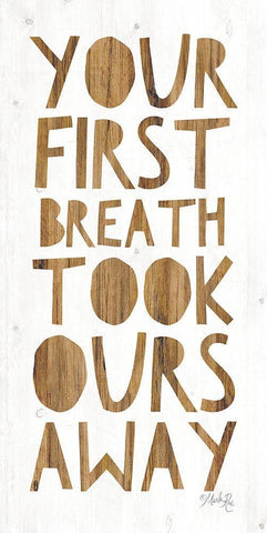 Your First Breath Took Ours Away Black Ornate Wood Framed Art Print with Double Matting by Rae, Maria