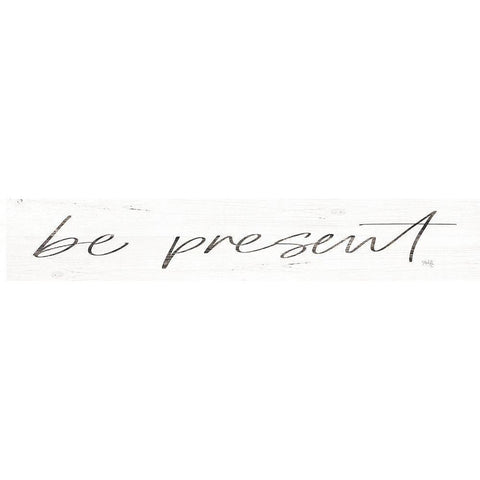 Be Present Black Modern Wood Framed Art Print with Double Matting by Rae, Maria