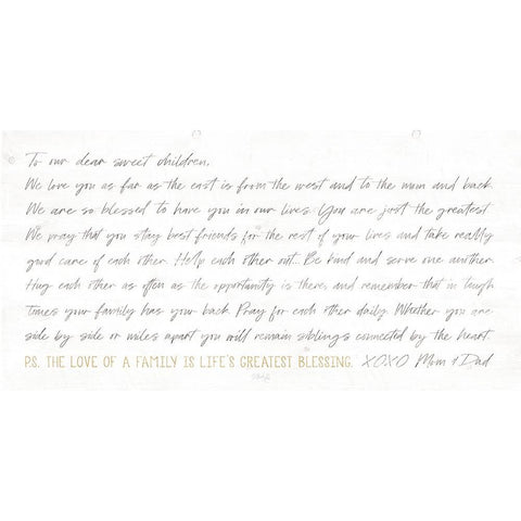 To Our Dear Sweet Children Black Modern Wood Framed Art Print with Double Matting by Rae, Marla