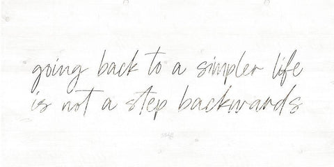 Going Back to a Simpler Life White Modern Wood Framed Art Print with Double Matting by Rae, Maria